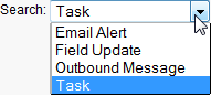 Screenshot: 'Choose Action Type' picklist