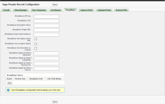 Screenshot showing the Recruit configuration page, broadbean tab