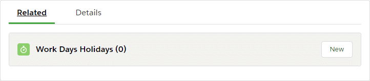 Work Days Holidays Related List
