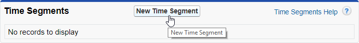 Screenshot: Selecting the New Time Segment button from the Time Segments related list