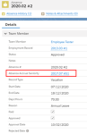 Screenshot: Absence Accrual Seniority field on absence record layout