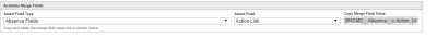 Screenshot: Selecting the value from Copy Merge Field Value field