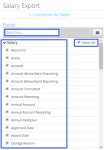 Screenshot: Selecting fields to export