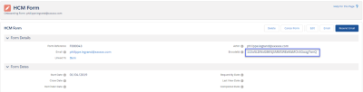 Screenshot: Copying the Encoded ID from a form