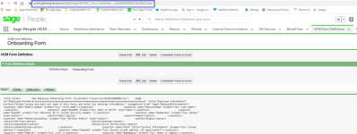 Screenshot: Copying the URL of the HCM form definition