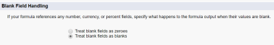 Screenshot: Blank field handling options