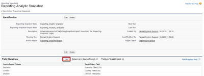 Screenshot: Selecting Edit for Field Mappings
