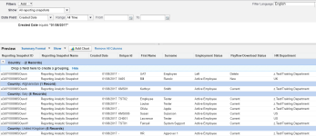 Screenshot: Filtering a snapshot report by Created Date to compare different time periods